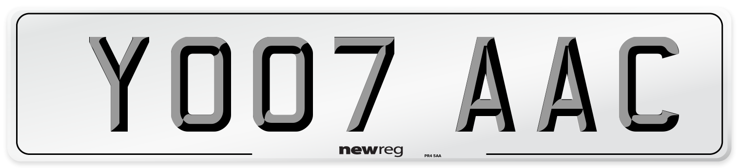 YO07 AAC Number Plate from New Reg